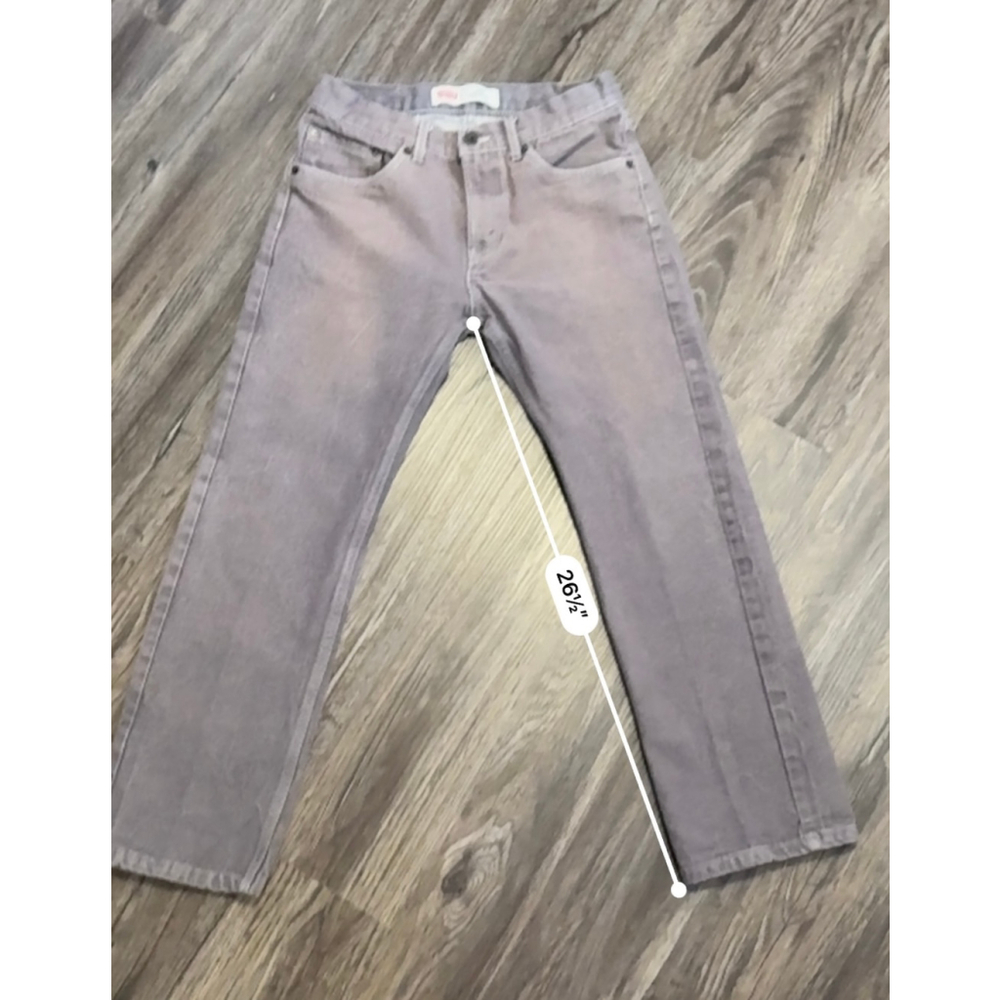 Levi’s 505 Boys Straight Leg Jeans Gray Slight Mauve Tint Sz 18Reg 29x29 - Picture 8 of 9